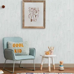Papier peint vinyl intissé Les aventures Nina arche bleu glacier L.1005 x l.53cm Lutèce