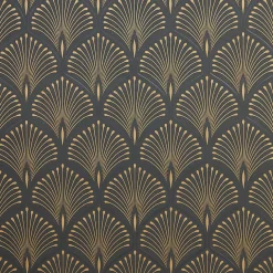 Papier peint vinyl sur intissé echium noir et or