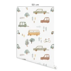 Papier peint vinyle adhésif roadtrip multicolore 50x300 cm