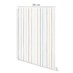 Papier peint vinyle adhésif rayures colorées multicolore 50x300 cm