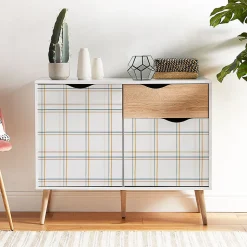 Papier peint vinyle adhésif tartan coloré multicolore 50x300 cm