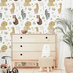 Papier peint vinyle adhésif lazy jungle multicolore 50x300 cm