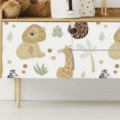 Papier peint vinyle adhésif lazy jungle multicolore 50x300 cm