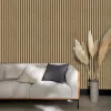 Papier peint vinyle expansé sur intissé effet lattes de bois foncé L.1005 x l.53cm Grandeco