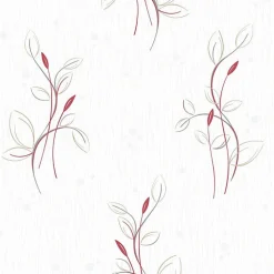 Papier peint vinyle expansé sur intissé - Basique - Motif floral rouge pois satiné - Rouleau(x)