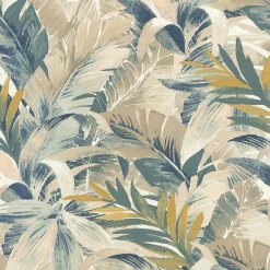 Papier peint vinyle expansé intissé Rasch feuillages exotic beige l.53 x H.1005 cm