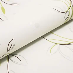 Papier peint vinyle expansé sur intissé - Basique - Motif floral vert pois satiné - Rouleau(x)