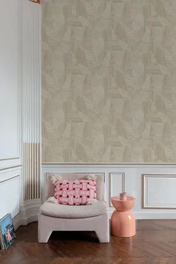 Papier peint vinyle expansé intissé géométrique effet parquet Talenso chêne clair L.1005 x l.53cm Grandeco