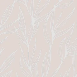 Papier peint vinyle expansé sur intissé Folia feuillage rose L.1005 x l.53cm Lutèce