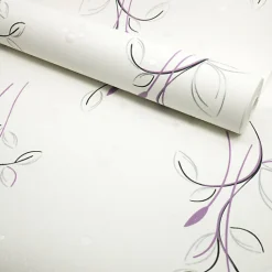 Papier peint vinyle expansé sur intissé - Basique - Motif floral violet pois satiné - Rouleau(x)