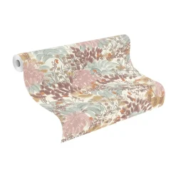 Papier peint vinyle expansé grainé sur intissé jardin féerique rose L.1001 x l.53cm Rasch
