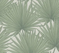 Papier peint vinyle grainé sur intissé effet mat végétal Antigua As Creation L.1005 x l. 53 cm vert