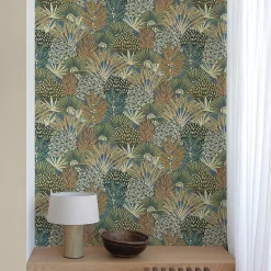 Papier peint vinyle grainé sur intissé feuillage botanique vert L.1005 x l.53cm Grandeco