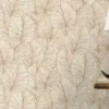 Papier peint vinyle grainé intissé feuilles de lotus beige crème et or L.1005 x l.53cm Rasch