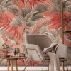 Papier peint vinyle grainé sur intissé jungle Bali L.880 x l. 53 cm taupe, rose As Creation