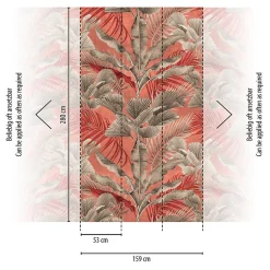 Papier peint vinyle grainé sur intissé jungle Bali L.880 x l. 53 cm taupe, rose As Creation