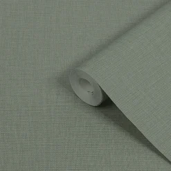 Papier peint vinyle intissé uni structuré vert L.1000 x l.52 cm GoodHome Shung