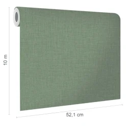 Papier peint vinyle intissé uni structuré vert L.1000 x l.52 cm GoodHome Shung