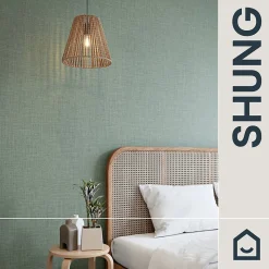 Papier peint vinyle intissé uni structuré vert L.1000 x l.52 cm GoodHome Shung