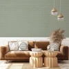 Papier peint vinyle intissé Abaca bloutis vert L.1005 x l.53cm Lutèce