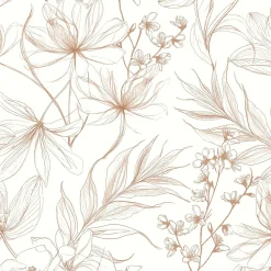 Papier peint vinyle intissé fleur de cerisier cuivre, rouille L.1005 x l.53cm Lutèce