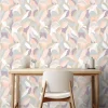 Papier peint vinyle intissé feuilles tropicales teraccotta, marron, beige L.1005 x l.53cm Ugèpa