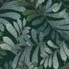 Papier peint vinyle intissé Villa Rosalie Lutece mat et satiné feuilles vert, bleu pétrole, bleu l.1005 x l.53 cm