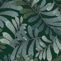 Papier peint vinyle intissé Villa Rosalie Lutece mat et satiné feuilles vert, bleu pétrole, bleu l.1005 x l.53 cm