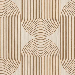 Papier peint vinyle intissé Reality Iv Lutece mat et satiné effet bois, cerclé marron, bois, beige l.1005 x l.53 cm