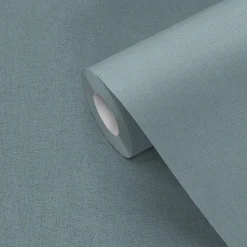 Papier peint vinyle intissé uni bleu vert L.53 x l.1005 cm GoodHome Tille