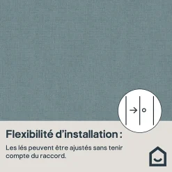 Papier peint vinyle intissé uni bleu vert L.53 x l.1005 cm GoodHome Tille