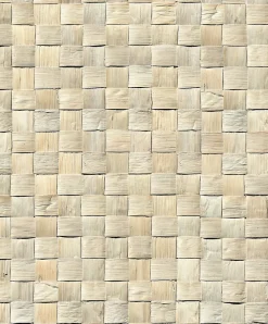 Papier peint vinyle intissé imitation tressage beige L.1001 x l.53cm