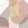 Papier peint vinyle intissé Sejours & Chambres Lutece mat et satiné géométrique rose, gris, jaune l.1005 x l.53 cm