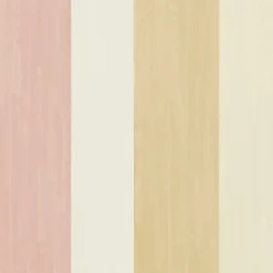 Papier peint vinyle intissé Cuisines & Bains Lutece mat et satiné rayures rose, jaune, blanc l.1005 x l.53 cm