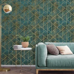 Papier peint vinyle intissé Samish vert GoodHome L.10m x l.53cm
