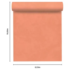 Papier peint vinyle intissé uni orange pêche L.53 x l.1005 cm GoodHome Izier