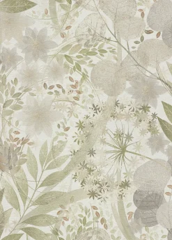 Papier peint vinyle intissé végétal vert L.1005 x l.53cm, Erismann Secret grove