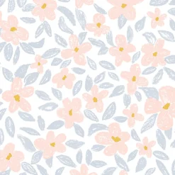 Papier peint vinyle intissé fleuri Flowers multicouleurs pastel L.1005 x l.53cm Ugèpa