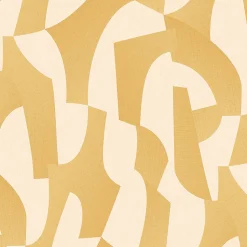 Papier peint vinyle intissé Allure Lutece mat et satiné découpe, géométrie jaune, ocre, beige l.1005 x l.53 cm