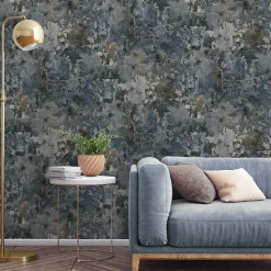 Papier peint Vinyle Intissé GoodHome Nivosa ble marine