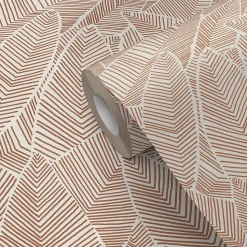 Papier peint vinyle intissé Gebu GoodHome motif palmier rose L. 10,05m x l. 0,53m