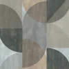 Papier peint vinyle intissé Sejours & Chambres Lutece mat et satiné géométrique gris, taupe, bleu l.1005 x l.53 cm