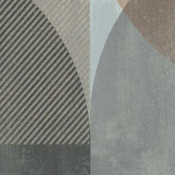 Papier peint vinyle intissé Sejours & Chambres Lutece mat et satiné géométrique gris, taupe, bleu l.1005 x l.53 cm