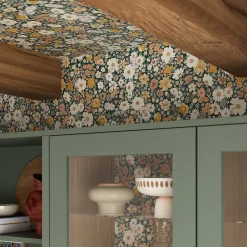 Papier peint vinyle intissé fleuri liberty vert L.53 x l.1005 cm GoodHome Amity