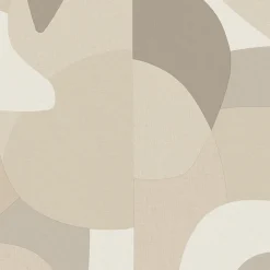 Papier peint vinyle intissé géométrique Abaca origine gris et beige L.1005 x l.53cm Lutèce