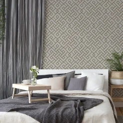 Papier peint Vinyle Intissé GoodHome Nimie crème