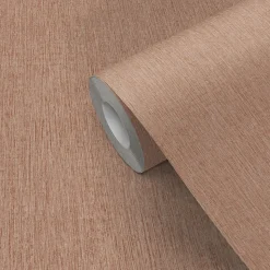 Papier peint vinyle intissé Bolyhos GoodHome uni texturé terracotta L. 10,05m x l. 0,53m
