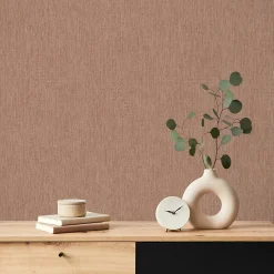 Papier peint vinyle intissé Bolyhos GoodHome uni texturé terracotta L. 10,05m x l. 0,53m