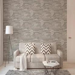 Papier peint Vinyle Intissé GoodHome Smara gris clair