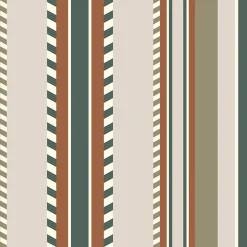 Papier peint vinyle intissé Bensimon lignes beige, vert, terracotta L.1005 x l.53cm Lutèce